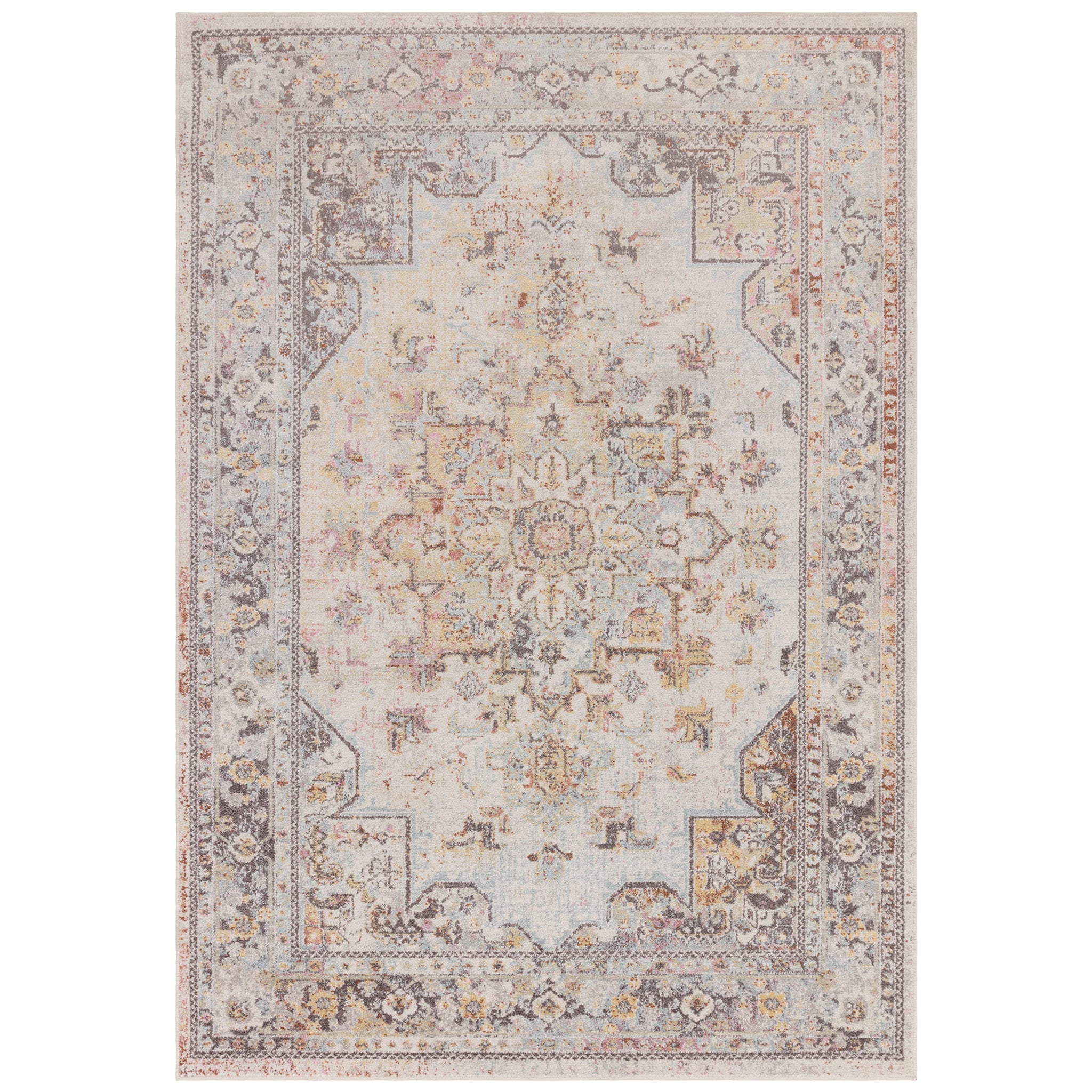 Vintage style Persian medallion rug in large. Pile Height: 6.5mm Pile Content: 100% Polypropylene Dimensions: 2000 x 2900 mm Machine woven in Turkey Delivery: 5-7 days
